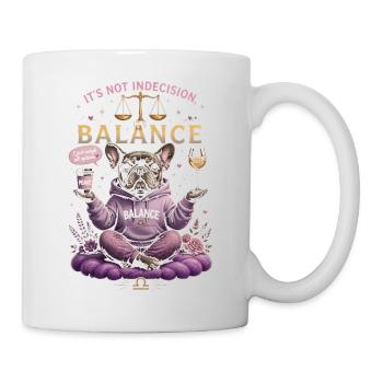 Bulldog Zen Humor - Libra Zodiac - Mug - white - Right