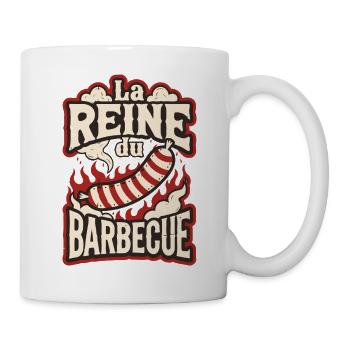 Queen of Barbecue: Wurst im Feuer - Tasse - Weiß - Rechts