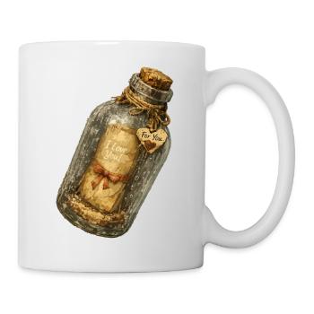 Vintage-Botschaft in einer Flasche - Tasse - Weiß - Rechts
