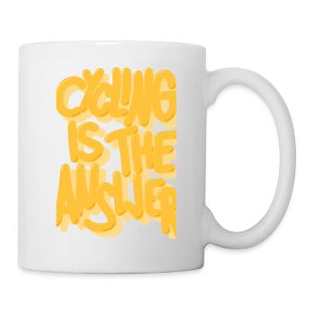 Cycling is the answer gelb - Tasse - Weiß - Rechts