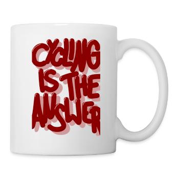 Cycling is the answer burgundy - Mug - white - Right