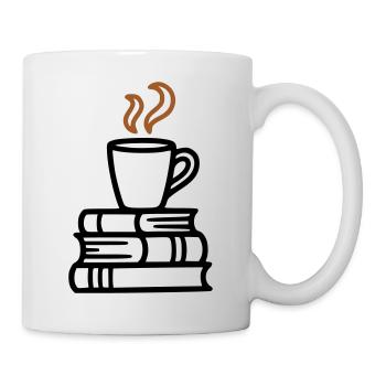 Bücher Kaffeetasse Lesen Buchclub Leseratte - Tasse - Weiß - Rechts