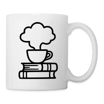 Bücher Kaffeetasse Lesen Buchclub Leseratte - Tasse - Weiß - Rechts