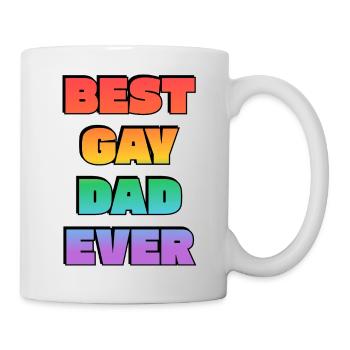 Bester schwuler Papa aller Zeiten, Rainbow - Tasse - Weiß - Rechts