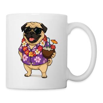 Look hawaïen carlin avec cocktail - Mug blanc - blanc - Droite