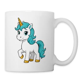 Turquoise unicorn with luminous mane - Mug - white - Right