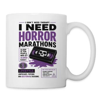 Horror Movies Real Terror Humor - Tasse - Weiß - Rechts