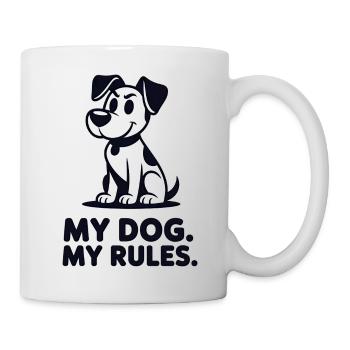 Hundemotiv: Meine Regeln - Tasse - Weiß - Rechts
