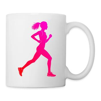 Geschenkidee für eine Laufsportlerin mit Laufsport - Tasse - Weiß - Rechts
