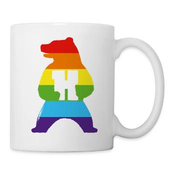 Regenbogen-Silhouette mit H - Tasse - Weiß - Rechts