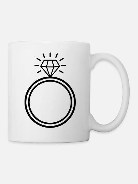 Diamantring - Tasse - Weiß