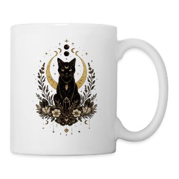 Mondbeschienener Katzenkristallgarten - Tasse - Weiß - Rechts