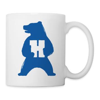 H-Bär Silhouette Blau - Tasse - Weiß - Rechts