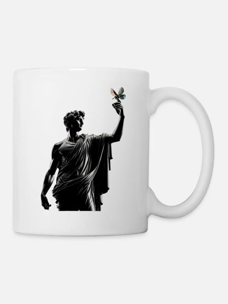 Davidische Pose mit Schmetterling - Tasse - Weiß