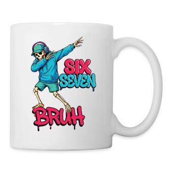 Skeleton Bruh Streetwear Shirt - Tasse - Weiß - Rechts