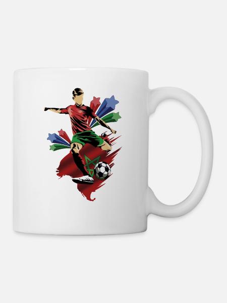 Marruecos – Marokko – Flaggen - Tasse - Weiß