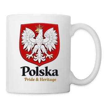 Polska Pride & Heritage – Polen Wappen T-Shirt - Tasse - Weiß - Rechts