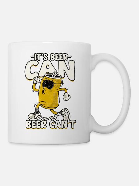 Sein Bierdosenheld: Kühner Comic-Stil - Tasse - Weiß