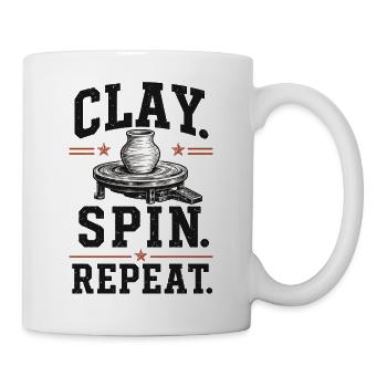 Chemise en céramique Clay Spin Repeat - Mug blanc - blanc - Droite