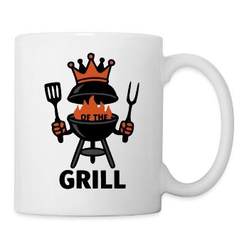 King of the Grill Krone Kugelgrill BBQ Vatertag - Tasse - Weiß - Rechts