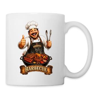Der Koch am Grill - Tasse - Weiß - Rechts