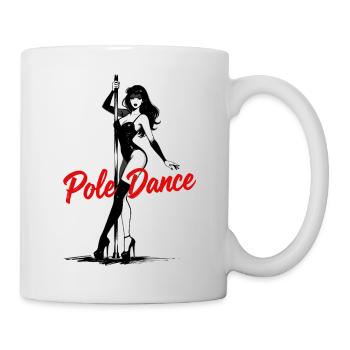 Sexy Pole Dance Silhouette – Athletisches Motiv - Tasse - Weiß - Rechts