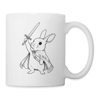 Kriegerhase mit Schwert - Tasse - Weiß - Rechts