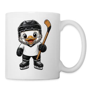 Süße Ente Eishockeyspieler Comic Cartoon - Mug - white - Right
