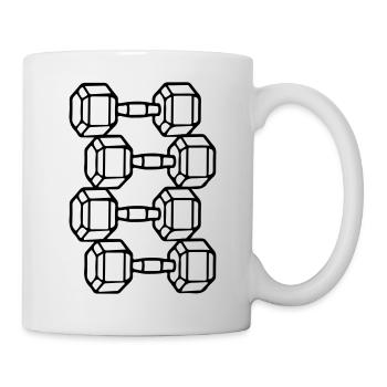 Hanteln Symbol Gewichte Training - Tasse - Weiß - Rechts