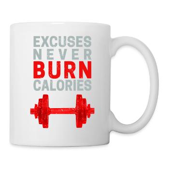 Excuses : Ne brûlez jamais de calories Déclaration de bodybuilder - Mug blanc - blanc - Droite