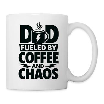 Dad Fueled By Coffee And Chaos - Mug - white - Right
