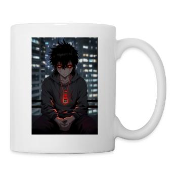 Dunkler Neon-Puls Hoodie - Tasse - Weiß - Rechts