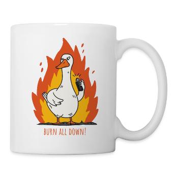 Flammenente brennt alles nieder! - Tasse - Weiß - Rechts