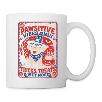 Pawsitive Vibes Halloween Hund - Tasse - Weiß - Rechts