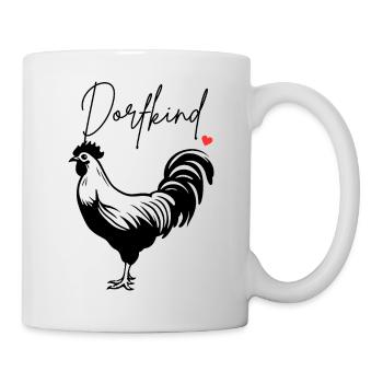 Dorfkind Hahn mit Herz - Tasse - Weiß - Rechts
