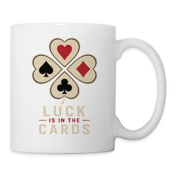 Le bonheur réside dans le motif du trèfle poker de cartes - Mug blanc - blanc - Droite