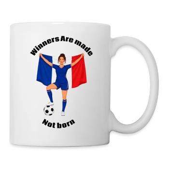French women's football with raised arms - Mug - white - Right