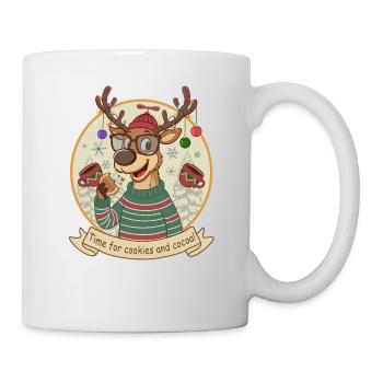 Reindeer with cocoa and cookies - Mug - white - Right