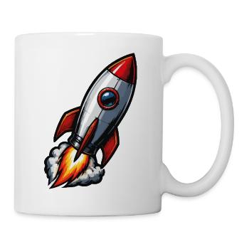 Art de la fusée : Fusée dessinée colorée - Mug blanc - blanc - Droite