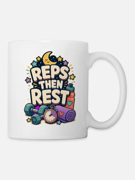 REPS THEN REST - Tasse - Weiß