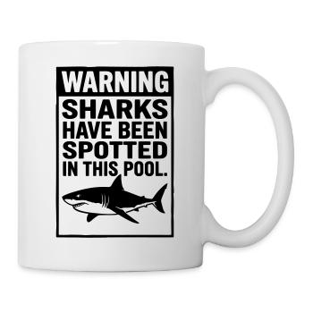 Sharks Pool Haie im Pool - Tasse - Weiß - Rechts