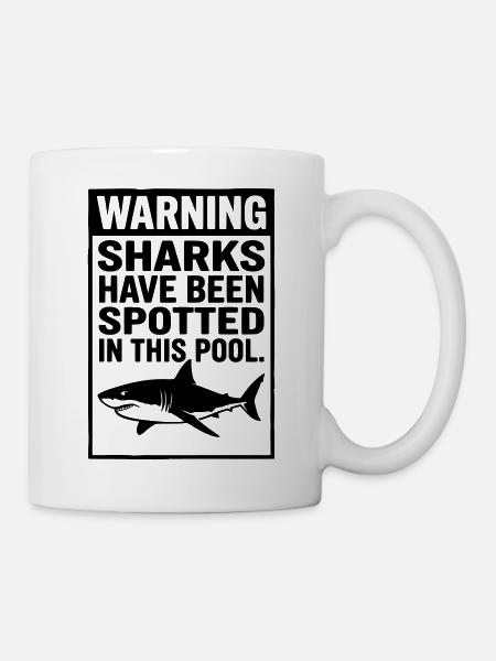 Sharks Pool Haie im Pool - Tasse - Weiß