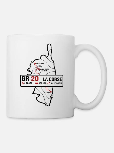 GR20 Corse Finisher Trekking Randonnée T-Shirt - Mug blanc - blanc