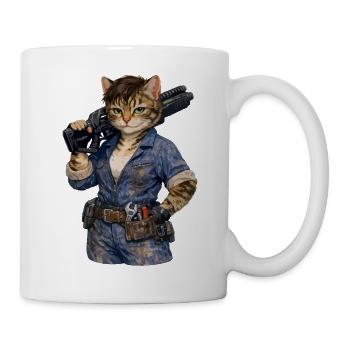 Chatte cyper tachetée Ellen - Mug blanc - blanc - Droite