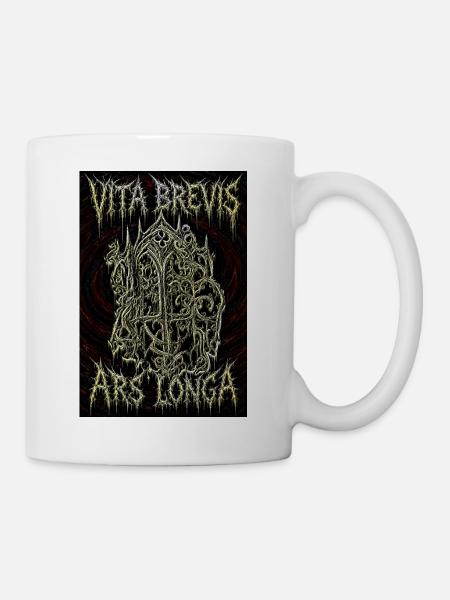 Mors Vincit Omnia – Cyber-Grunge-Sensenmann - Tasse - Weiß