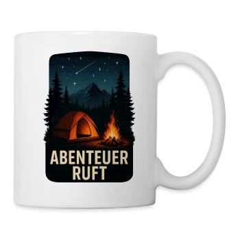 Abenteuer ruft: Nachtlager am Feuer - Tasse - Weiß - Rechts