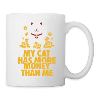 Mon chat a plus d’argent que moi - Mug blanc - blanc - Droite