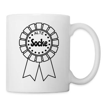 Alte Socke - Tasse - Weiß - Rechts