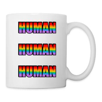 Texte arc-en-ciel humain fierté LGBT gay - Mug blanc - blanc - Droite