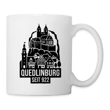 Quedlinburg Silhouette Wahrzeichen - Tasse - Weiß - Rechts